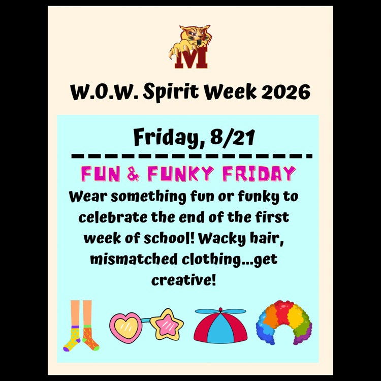 An English language flyer for Spirit Day #4 on Friday, 8/21: Fun & Funky Friday