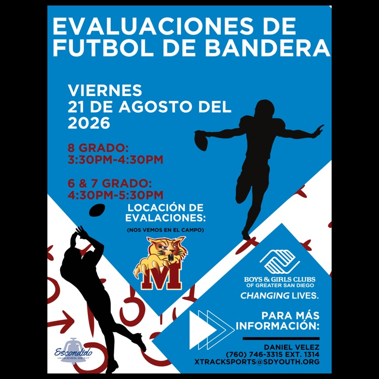 A Spanish language flyer for Flag Football Tryouts