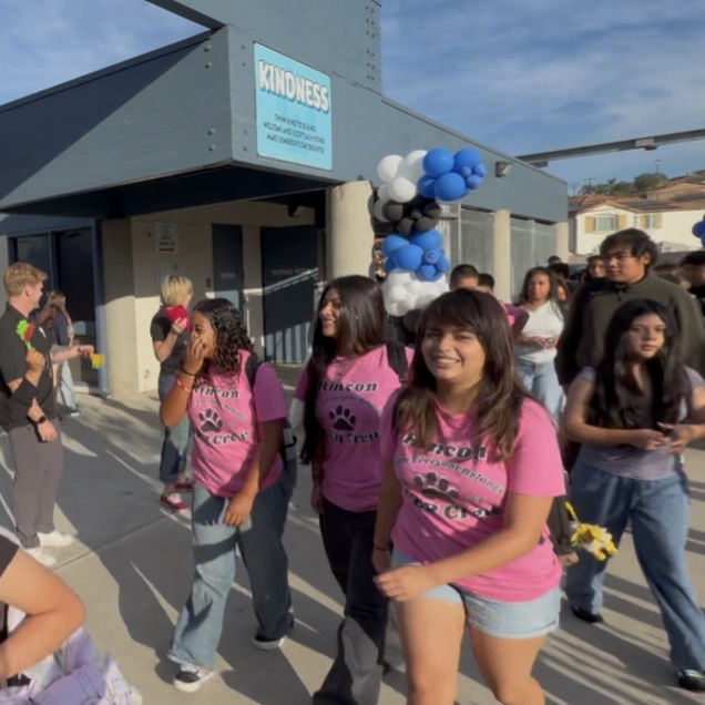 students welcomed by staff this morning