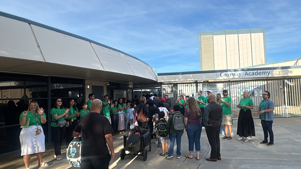 First day of school clap in for students and families