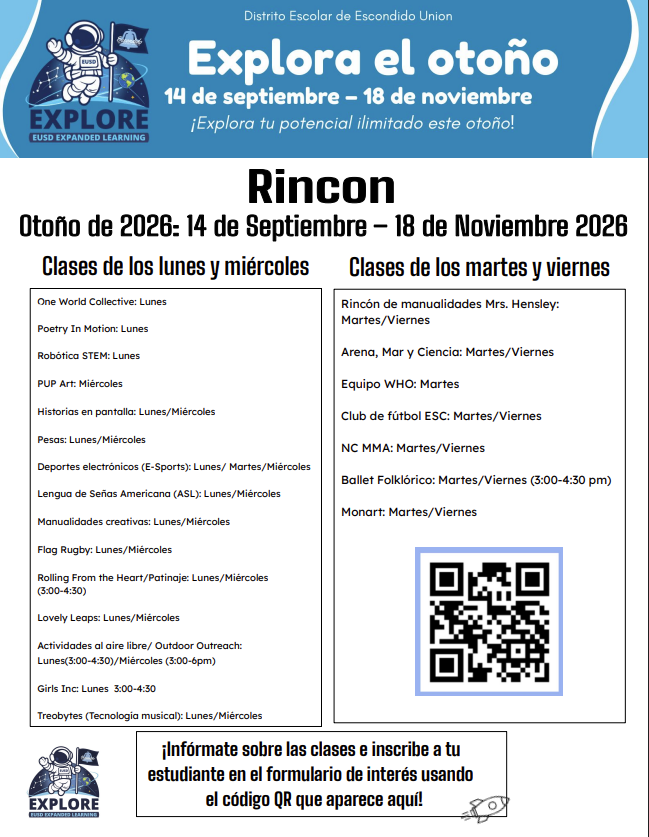 EXPLORE Flyer - Spanish