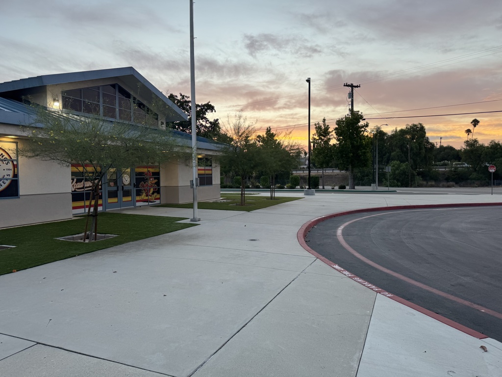 Sunrise at Rock Springs over the school office.