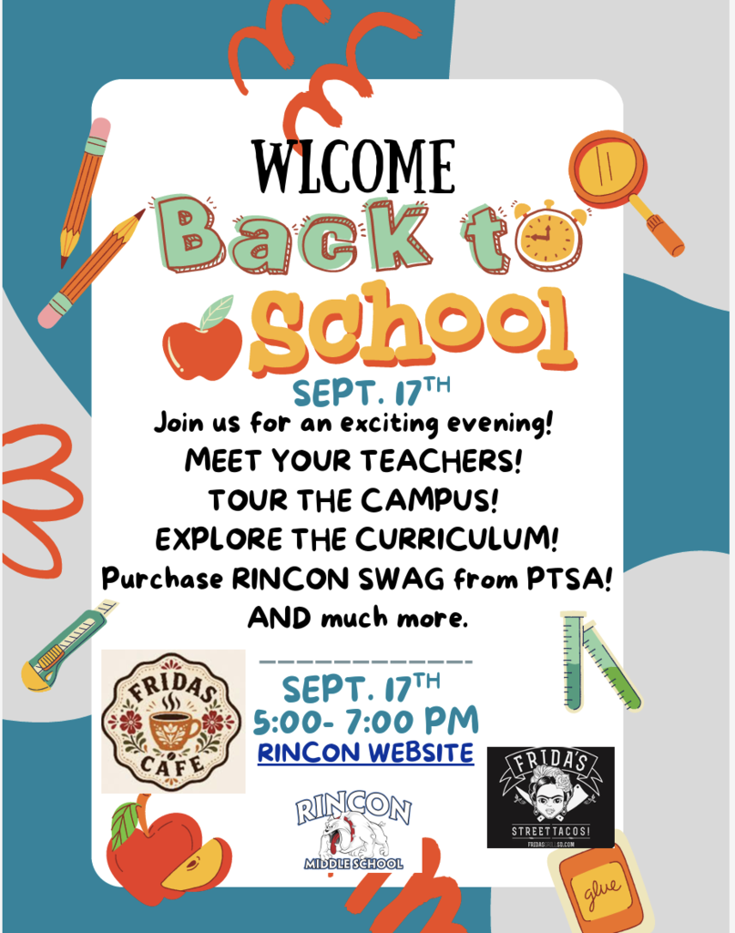 Back to School Night- Sept 17th at 5 pm
