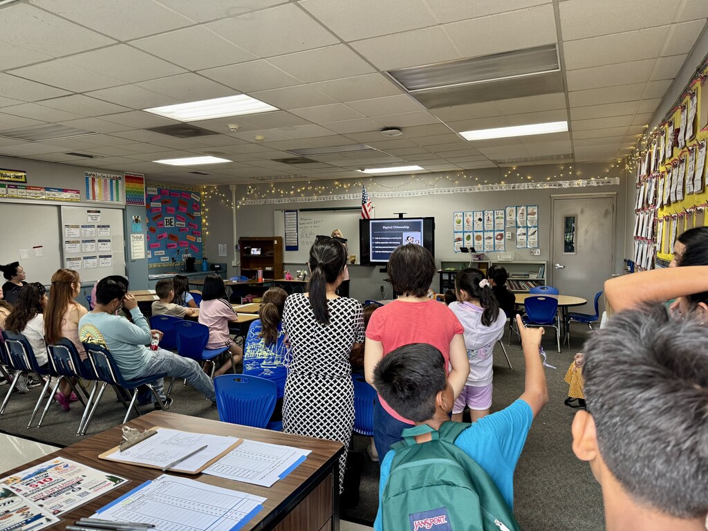 Classroom during back to school night.