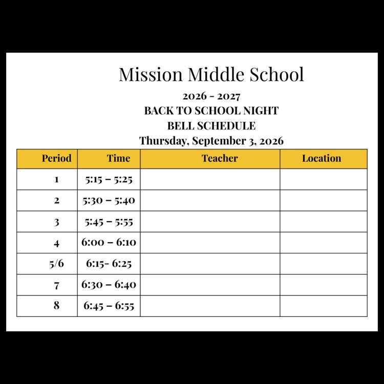 A blank student schedule template that students will fill out in Advisory for their parents to follow