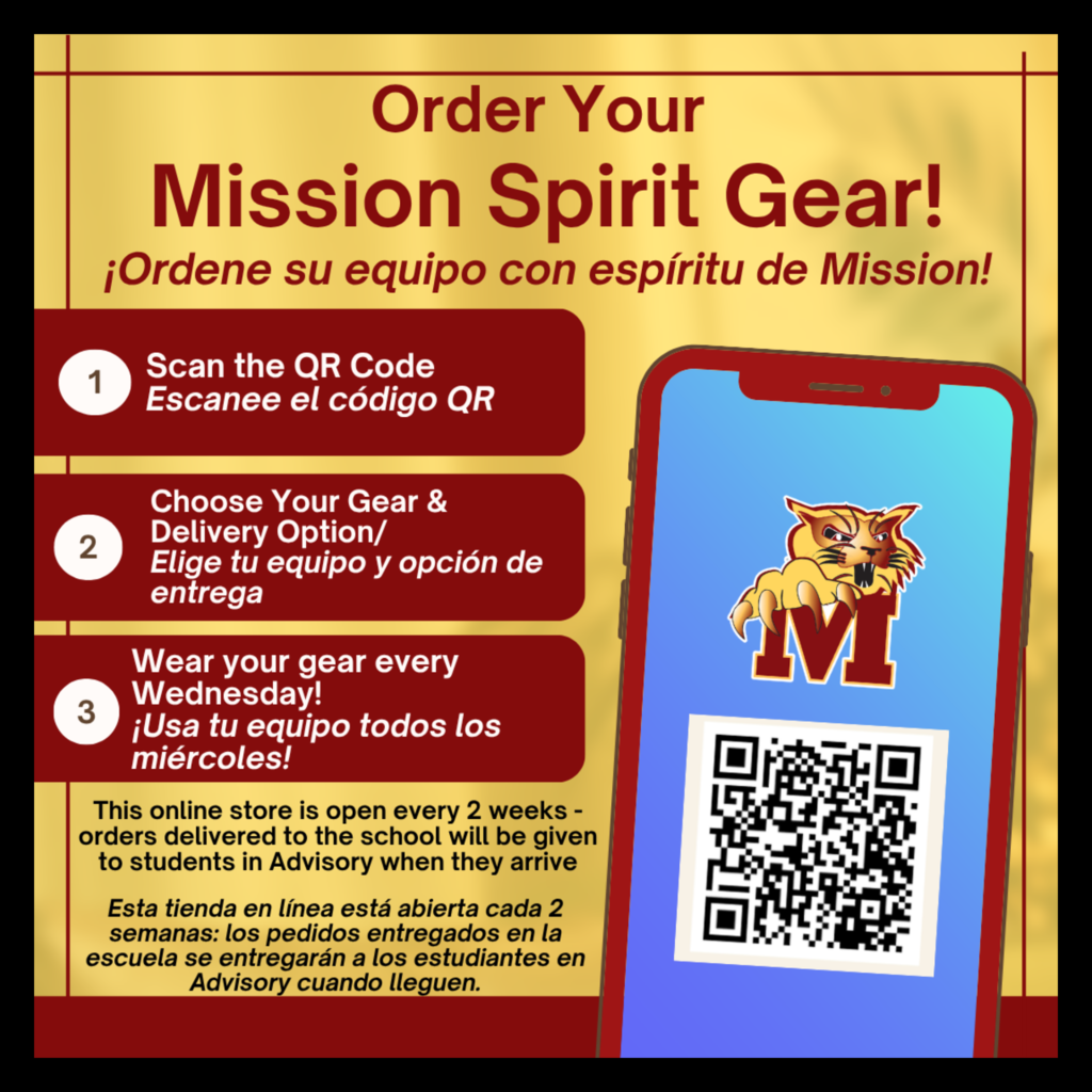 A flyer to order your Mission Spirit Gear online