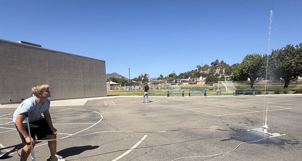 student launching their rocket