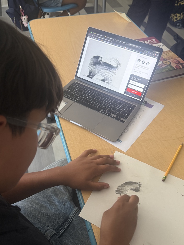 student sketching