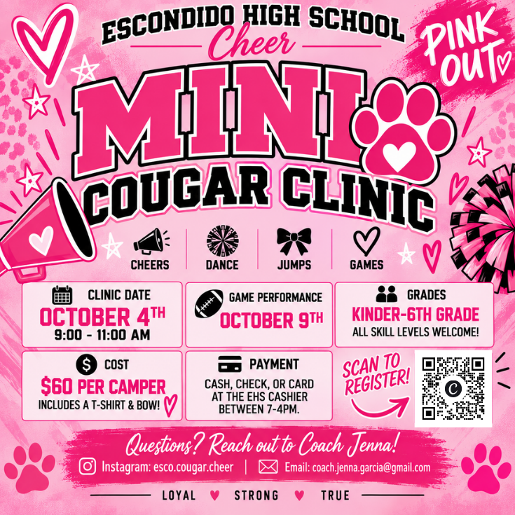 Escondido High School Mini Coug Cheer Clinic 
