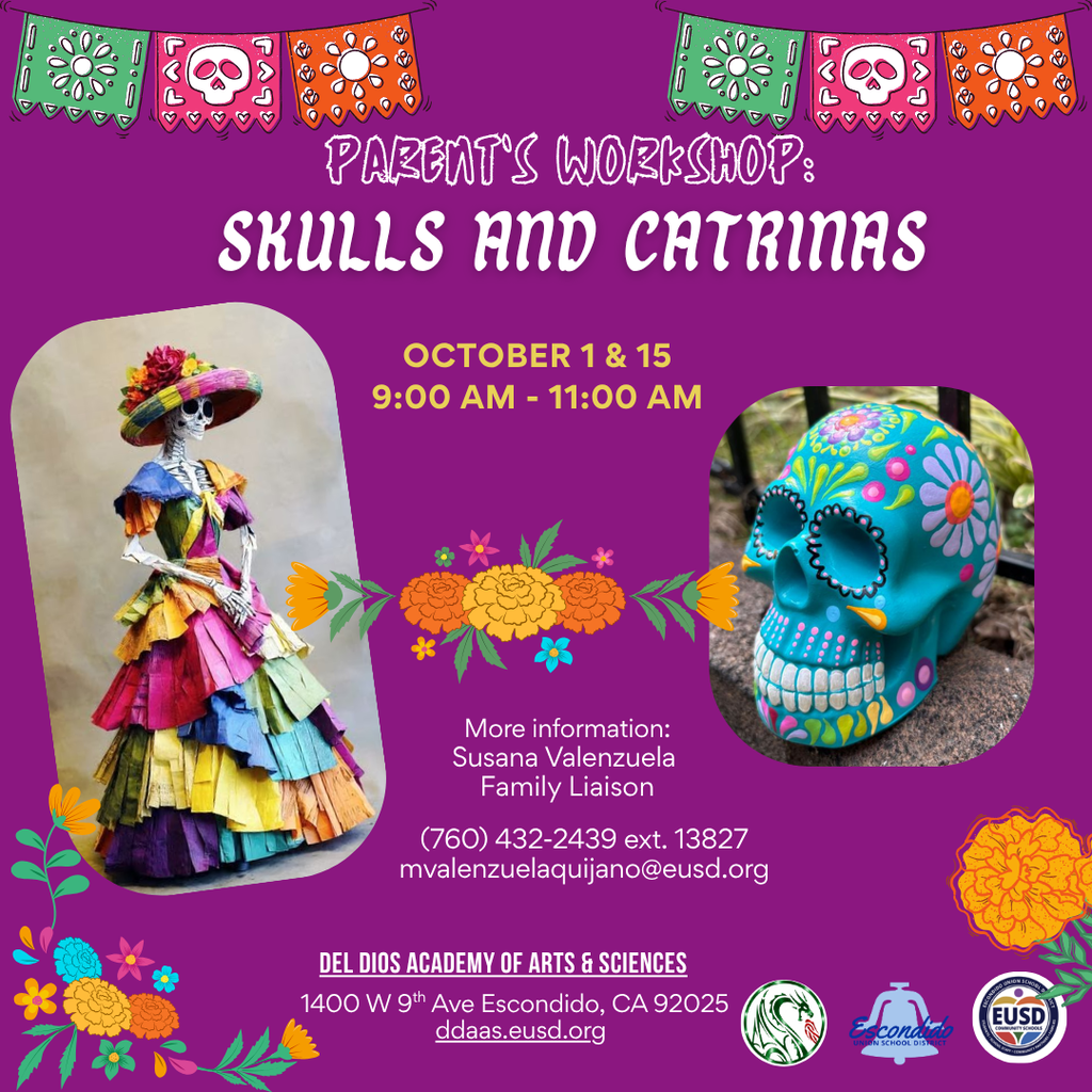 Parent Workshop Skulls & Catrinas Flyer