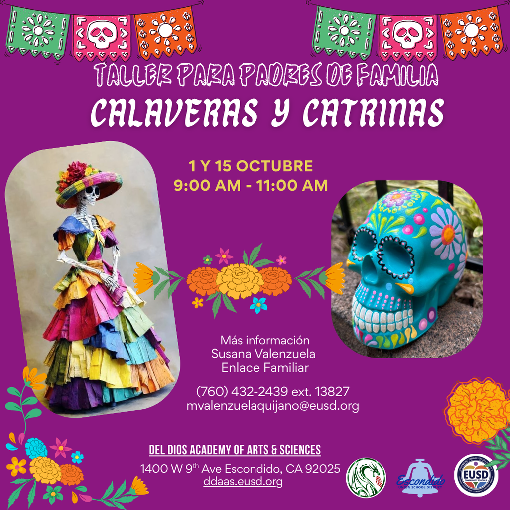 Family Workshop Calaveras y Catrinas Flyer