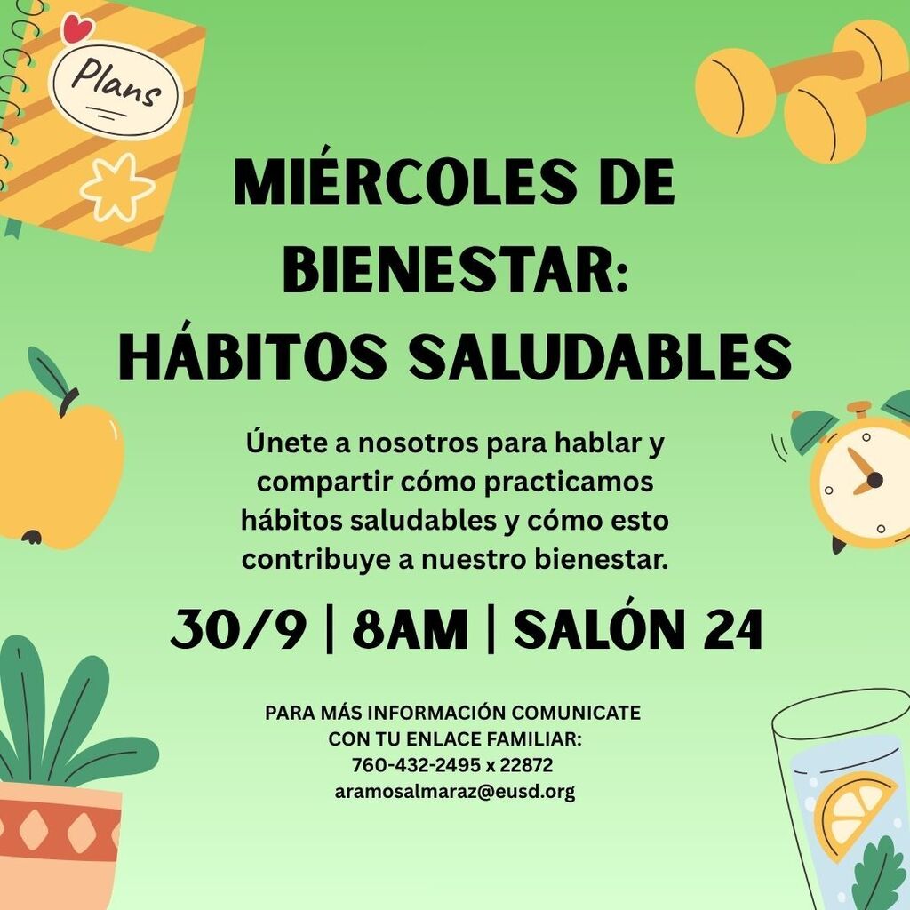 Wellness Wednesday flyer in Sapnish