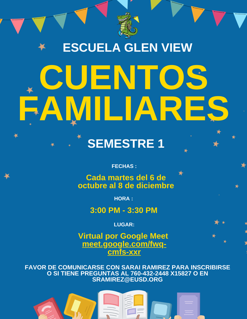 Glen View Family Stories Semester 1 Flyer in Spanish 