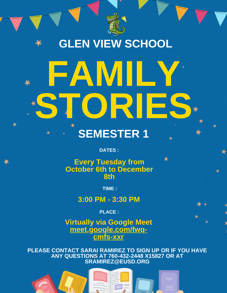 Glen View Family Stories Semester 1 Flyer in English 