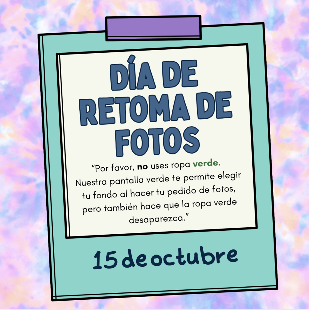 Spanish make up picture day flyer.