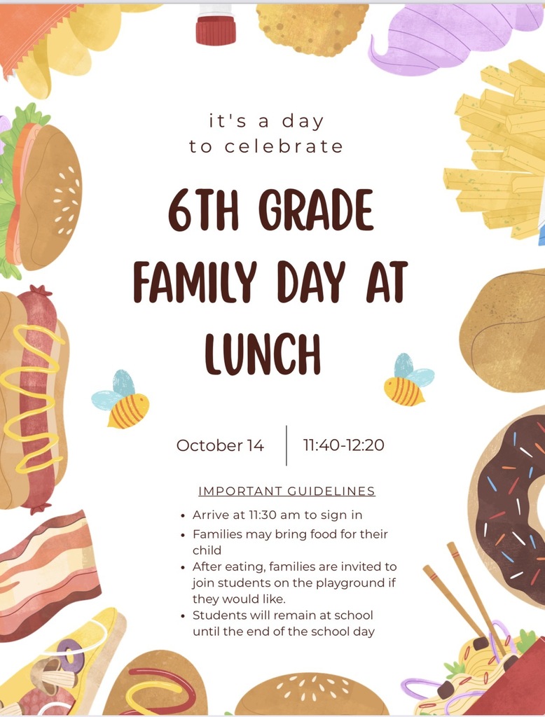 6th grade family day at lunch flyer 