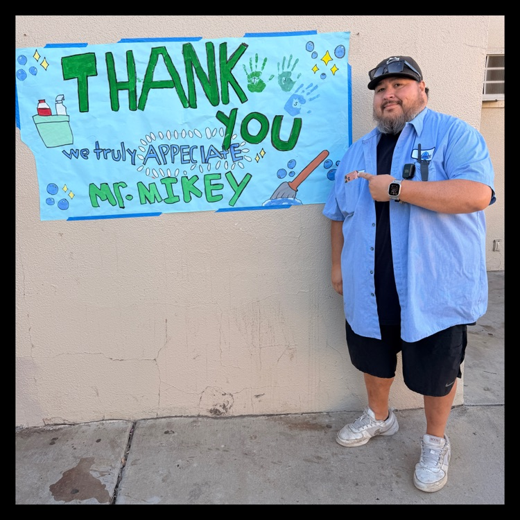 A "Thank You" banner made by ASB for Mr. Mikey