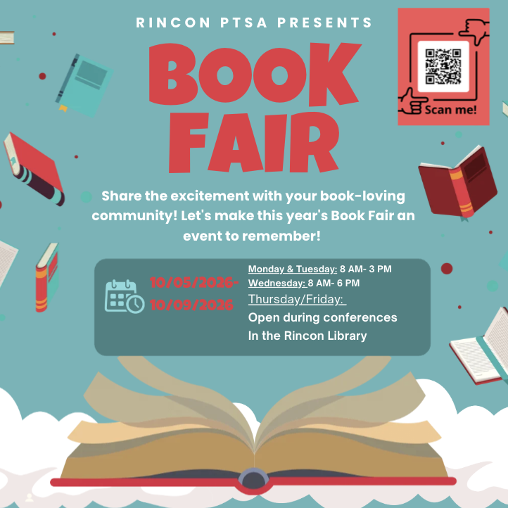 RINCON PTSA SCHOLASTIC BOOK FAIR 