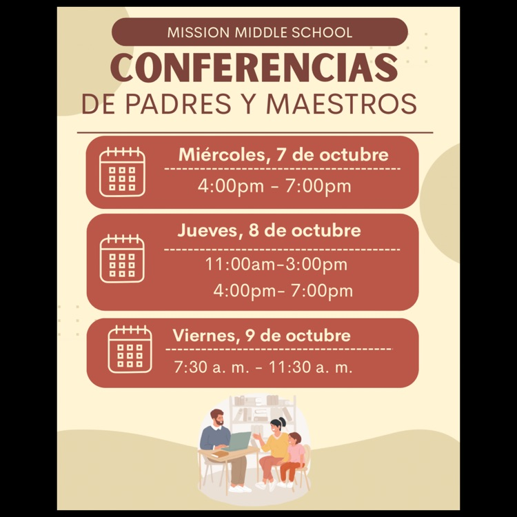 A Spanish language flyer with this year’s Parent Conference schedule