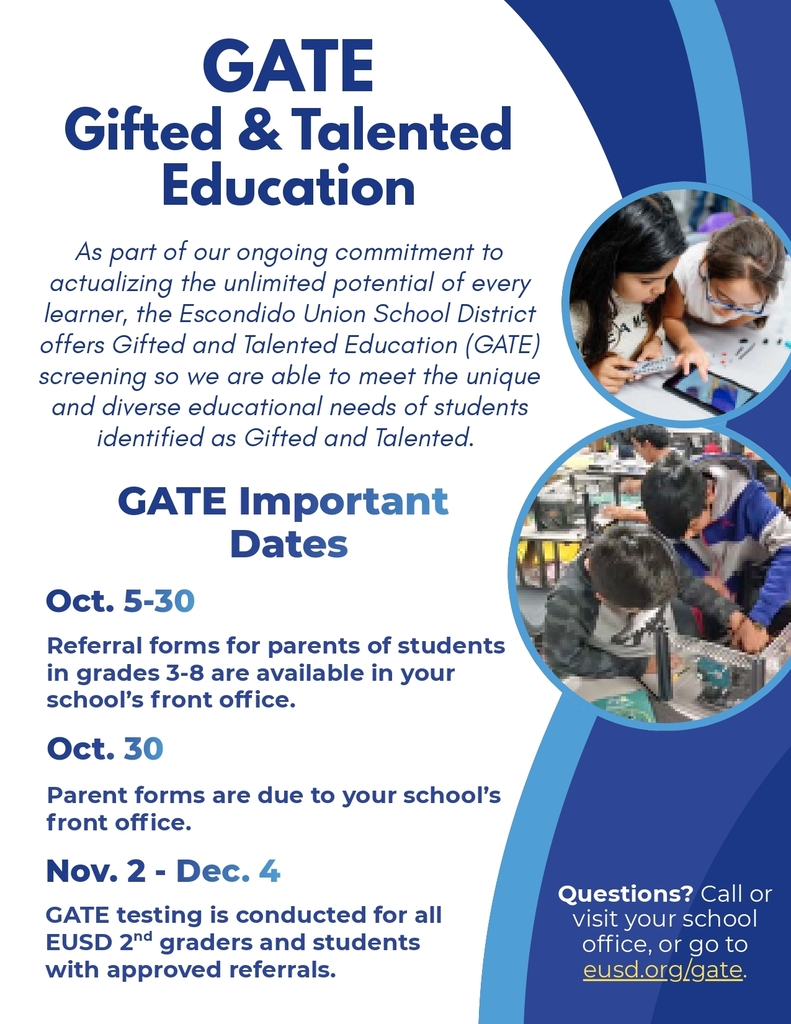 EUSD GATE Flyer in English 