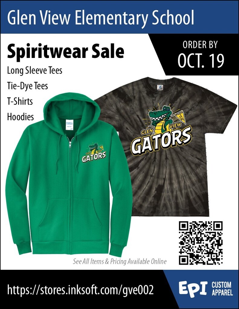 Glen View Spiritwear Sale Flyer in English 