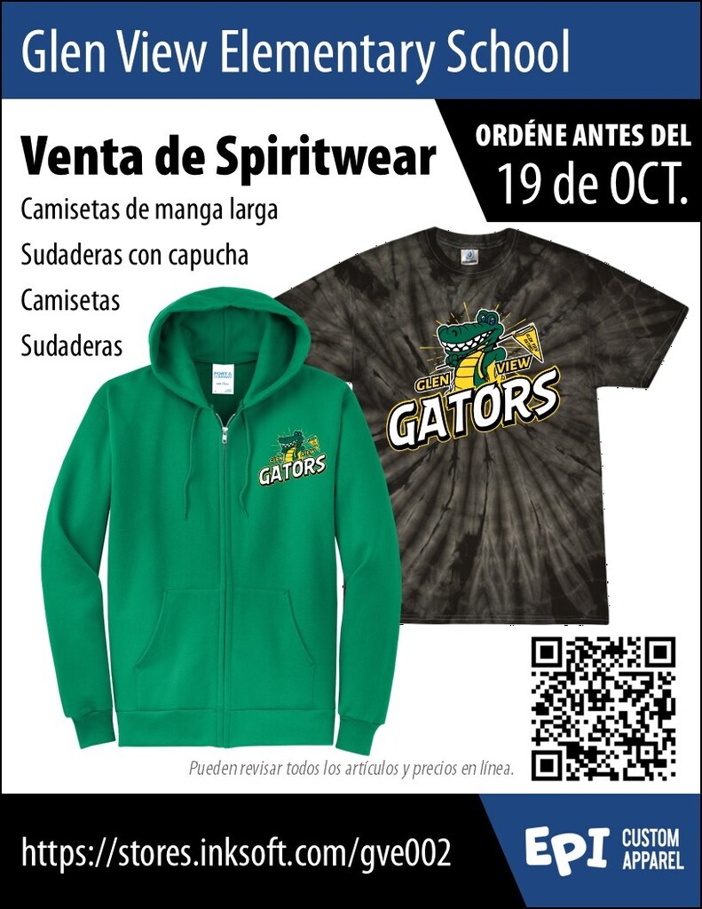 Glen View Spiritwear Sale Flyer in Spanish 