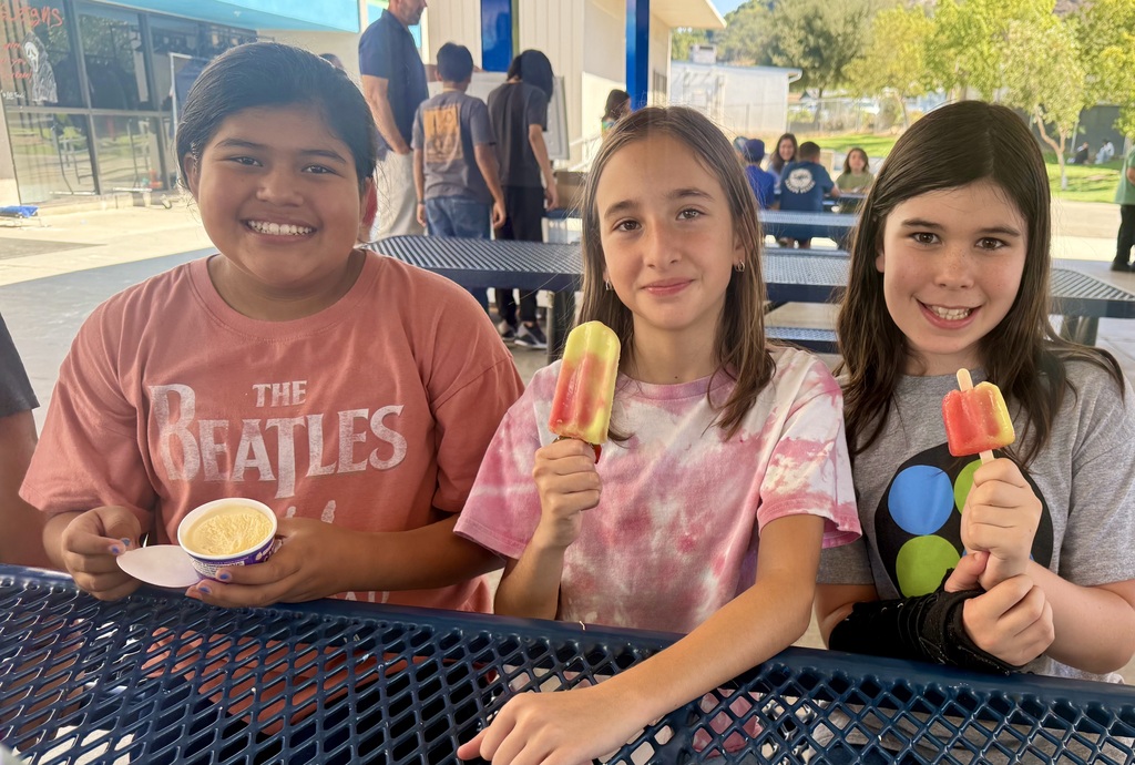 Students eating ice cream