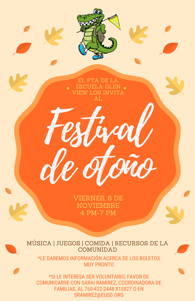 Glen View Fall Festival Flyer in Spanish 