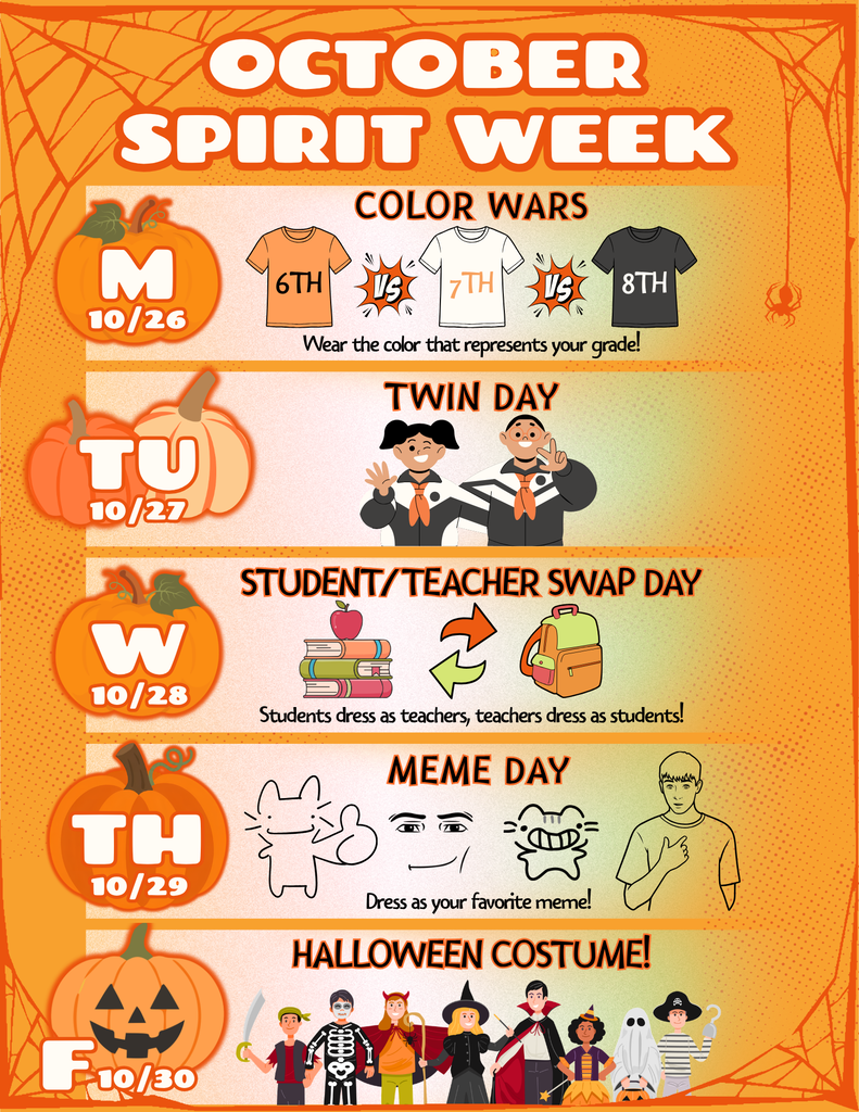 October Spirit Week Flyer