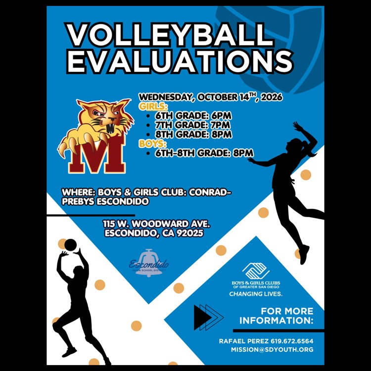 An English language flyer for Volleyball Evaluations