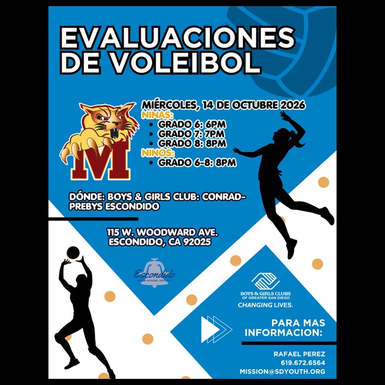 A Spanish language flyer for Volleyball Evaluations