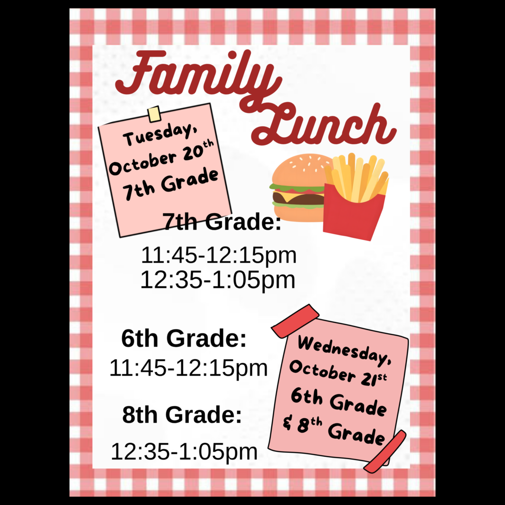 A flyer for Family Days at Lunch
