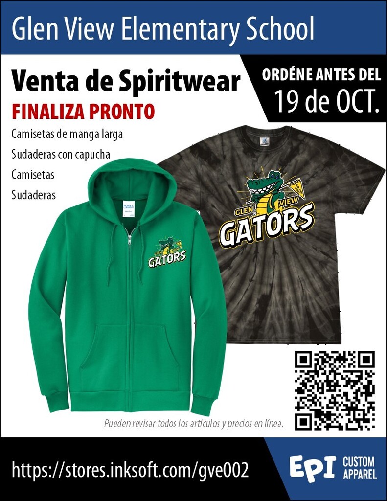Glen View Spirit Wear Sale Ending Soon Flyer in Spanish