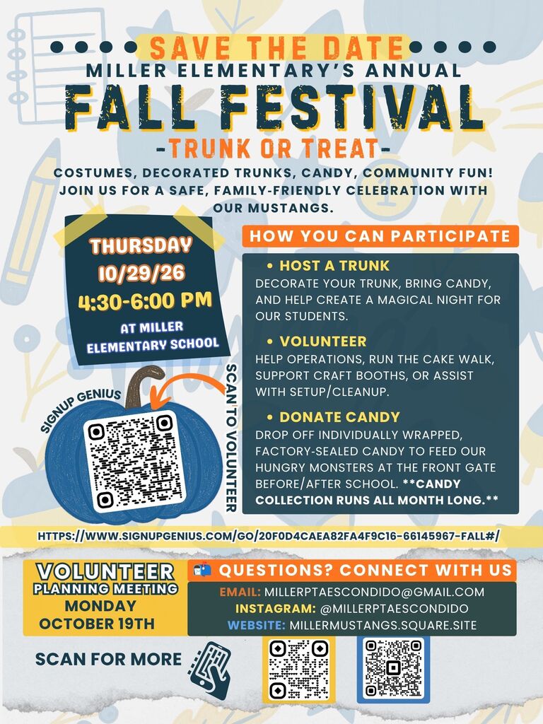 Save the date fall festival October 29, 206