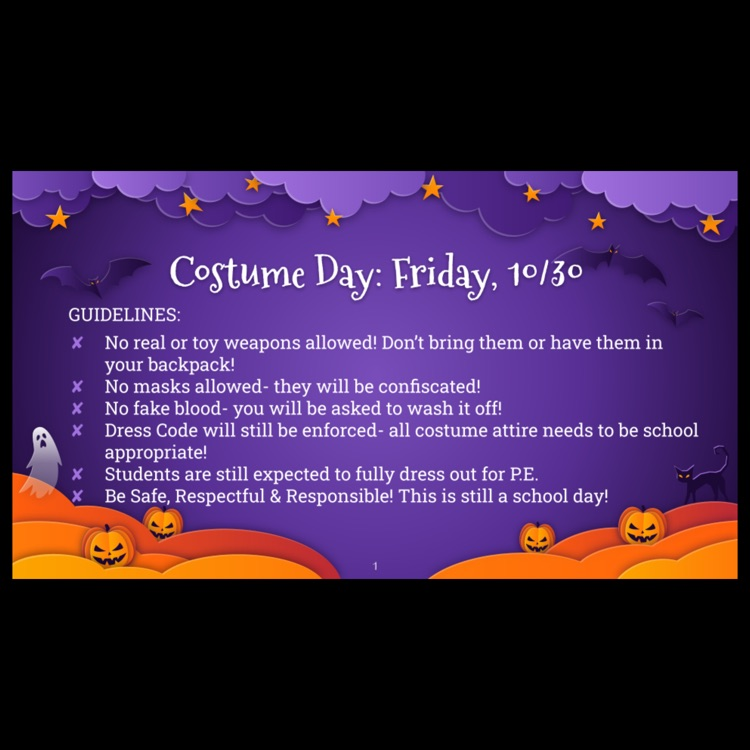English-language guidelines for Costume Day
