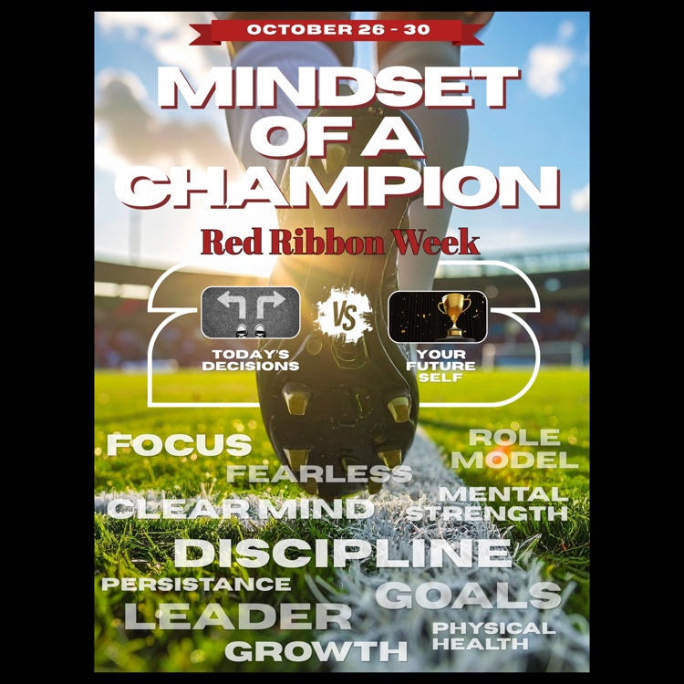 A poster featuring the "Mindset of a Champion"