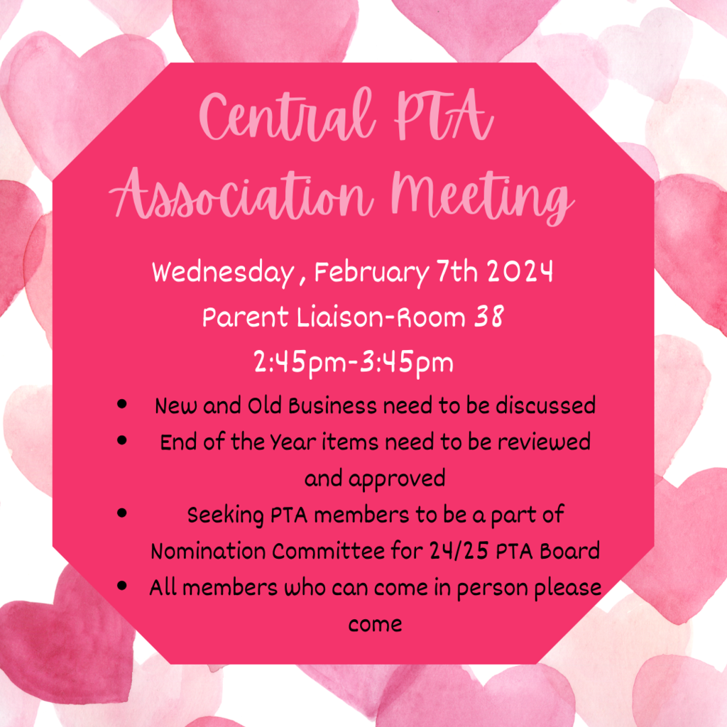 PTA Association Meeting flier