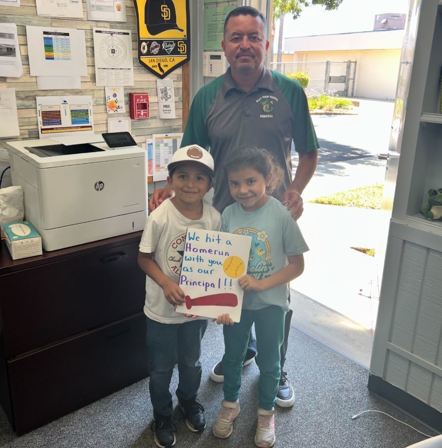 Principal and students 