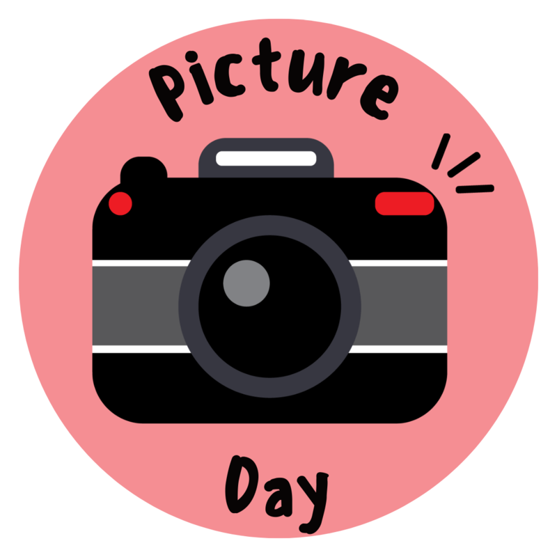 A camera in a circle with the words Picture Day