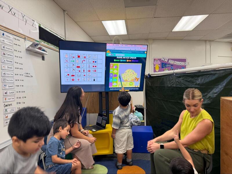 Transitional Kindergarten students learn with their teaching staff.