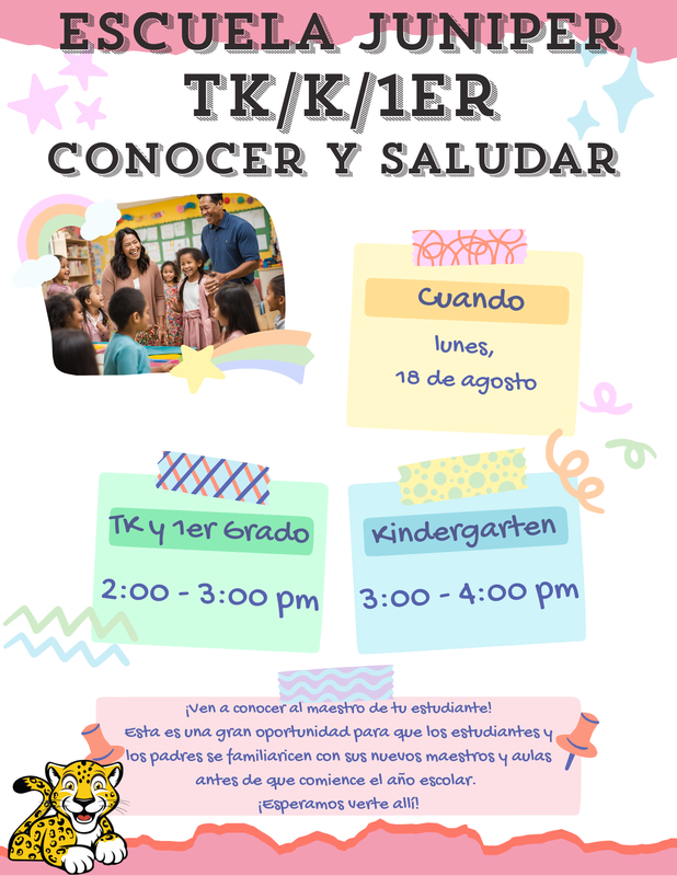 Meet & Greet Flyer in Spanish