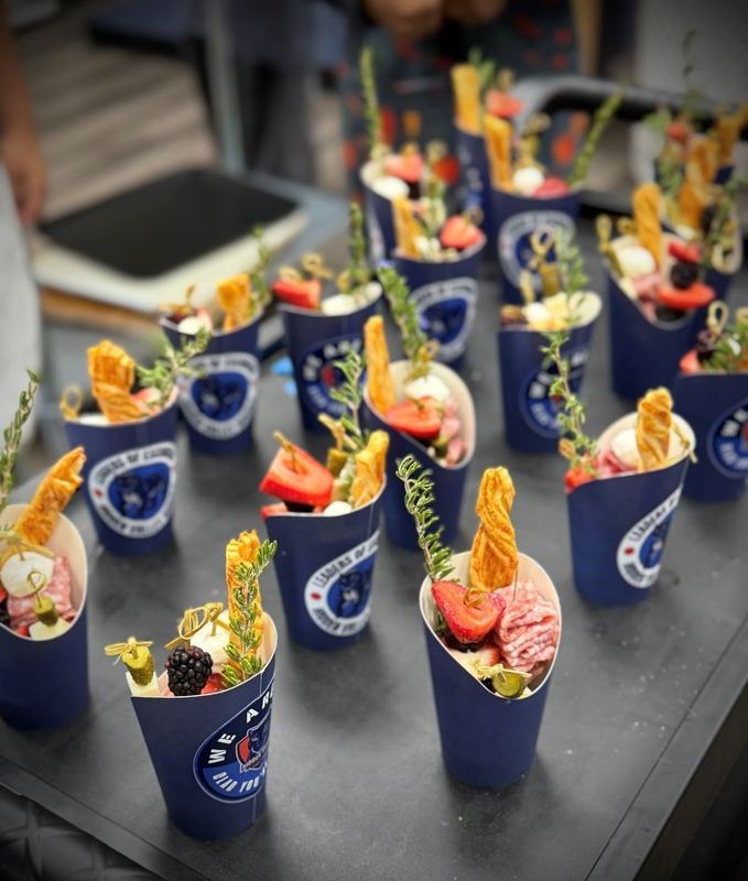 Charcuterie cups made by Hidden Valley Middle School students.  Tazas de charcutería elaboradas por estudiantes de Hidden Valley Middle School.