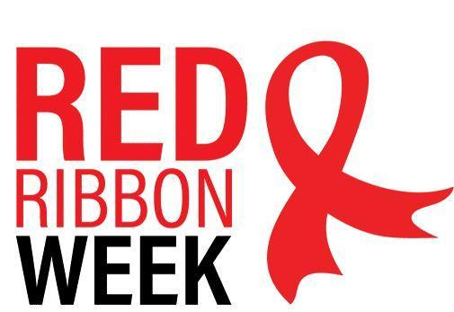 A red ribbon with text Red Ribbon Week