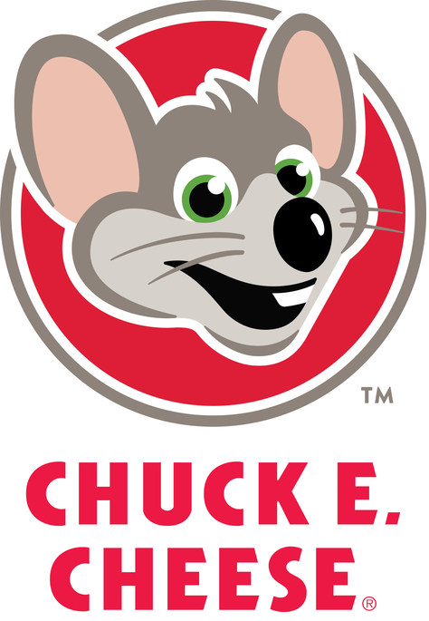Logo of Chuck E. Cheese featuring a smiling cartoon mouse with a red circular background.