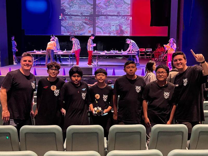 The Mission Middle School FIRST LEGO League Team poses.