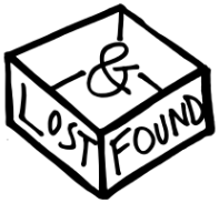 A black and white box with the words Lost & Found