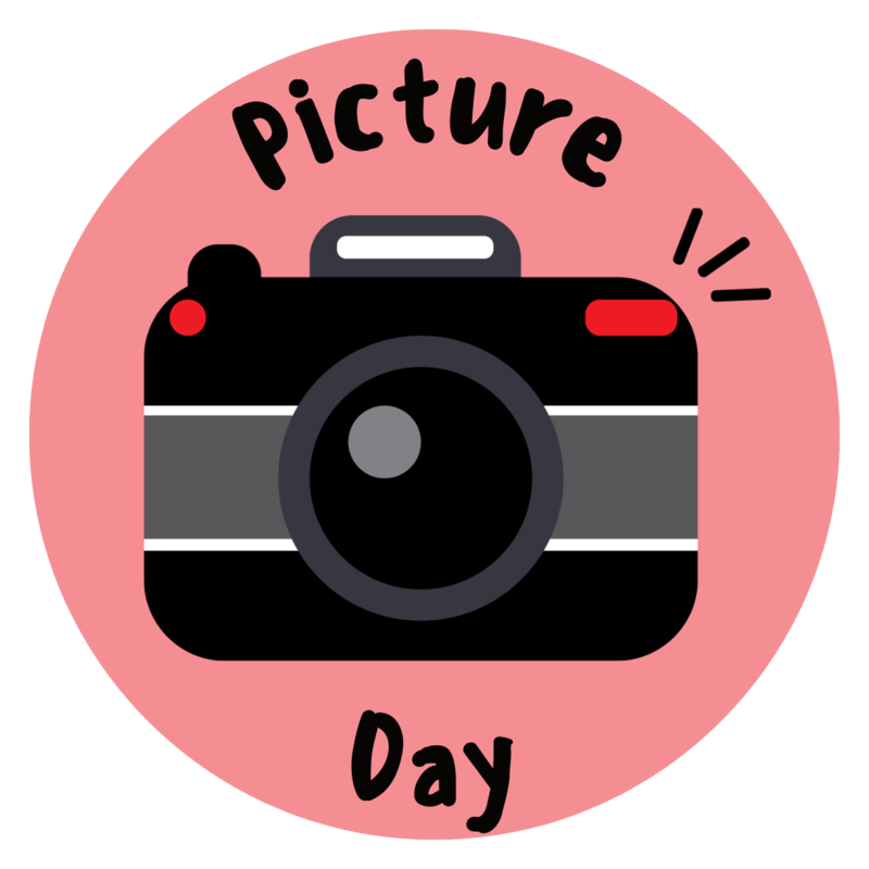 A camera in a circle  with the words Picture Day