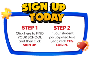 Promotional banner with "SIGN UP TODAY" and instructions in two steps.
