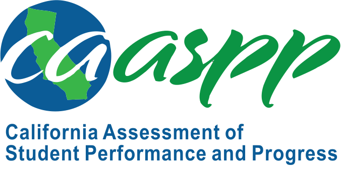 CAASPP logo with blue and green elements.