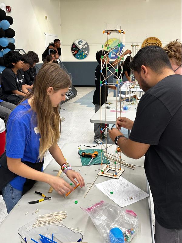Students participate in STEM Challenge Day.